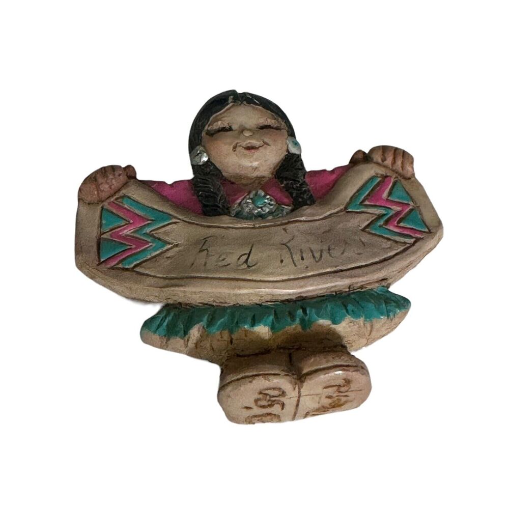 Vintage Indi Moppets And Friends Fridge Magnet Red River Artist Signed 1990